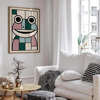 Cute Frog in Bauhaus Style Art Print