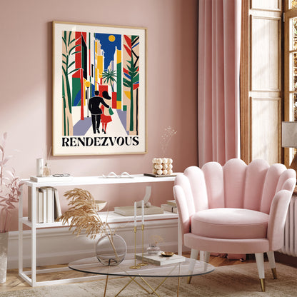 Rendezvous Mid Century Modern Poster