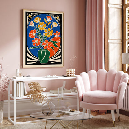 Art Deco Bouquet of Flowers Art Print