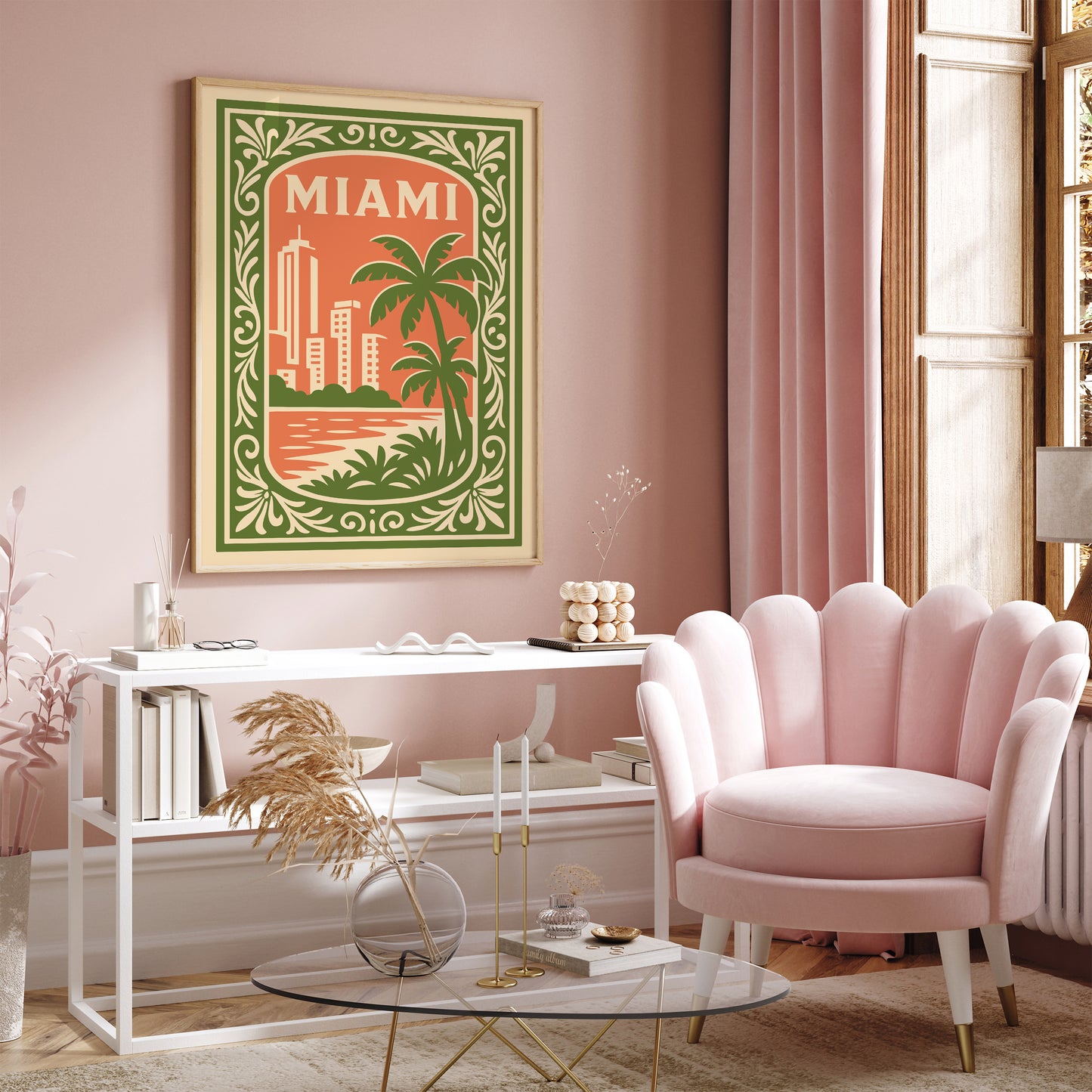 Miami Cityscape Travel Poster 2026