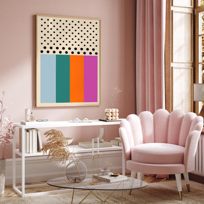 Mid Century Modern Abstract Poster - Colorful Retro Wall Art