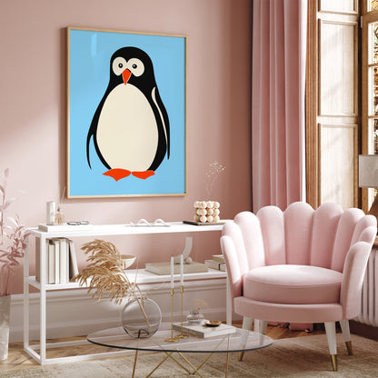 Little Penguin Blue Art Print