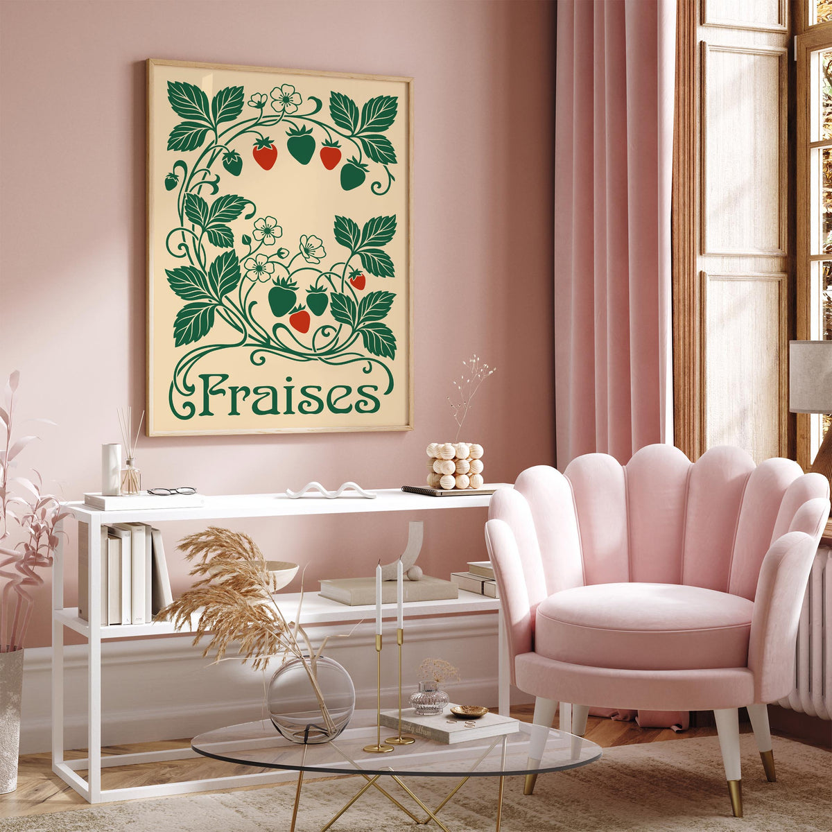 Vintage Strawberry Poster