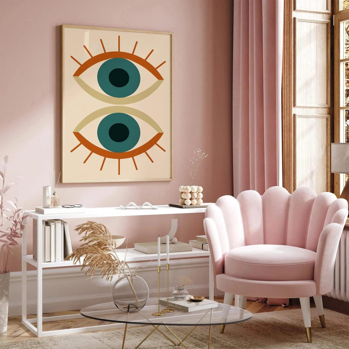 Retro Abstract Eyes Poster