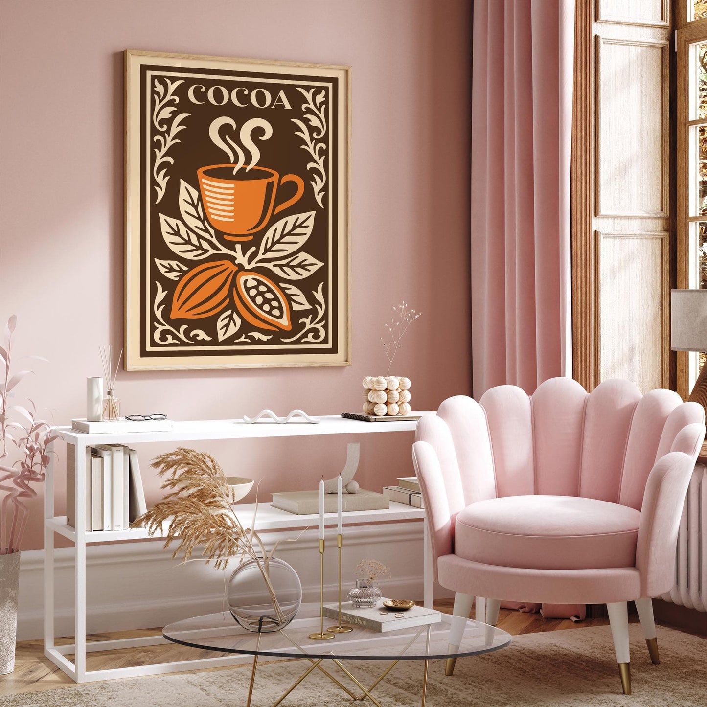 Cocoa Hot Drink Poster - Cozy Autumn Kitchen Wall Art Decor