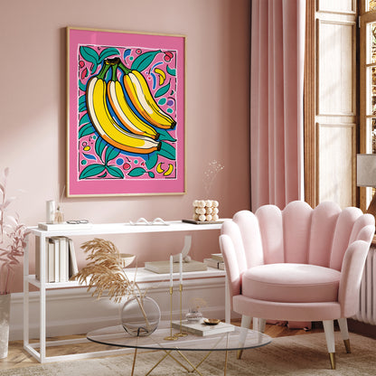 Retro Bananas Art Print