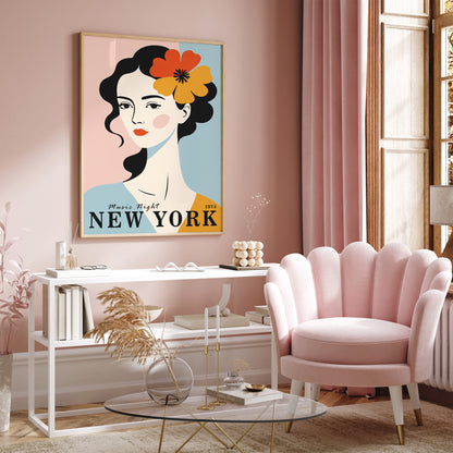 Music Night New York Woman Poster