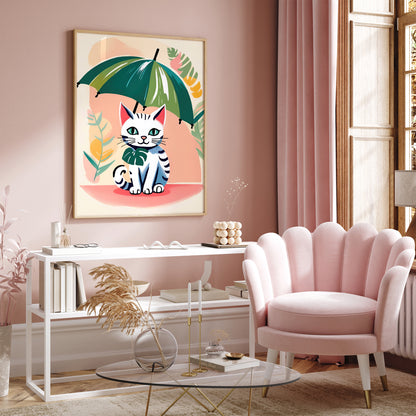 Cute Cat Wall Art Jungle Umbrella