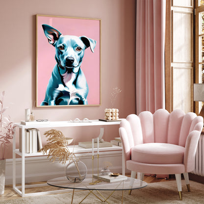 Cute Little Dog Pink Poster