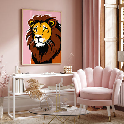 Kind Lion Cute Art Print