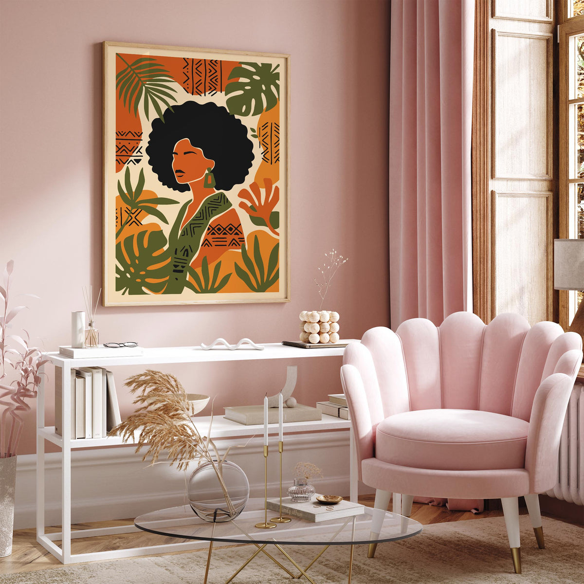 Bohemian Afro Woman Poster