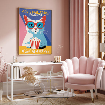 Pawsome Movie Marathon, Kids Room Art Print