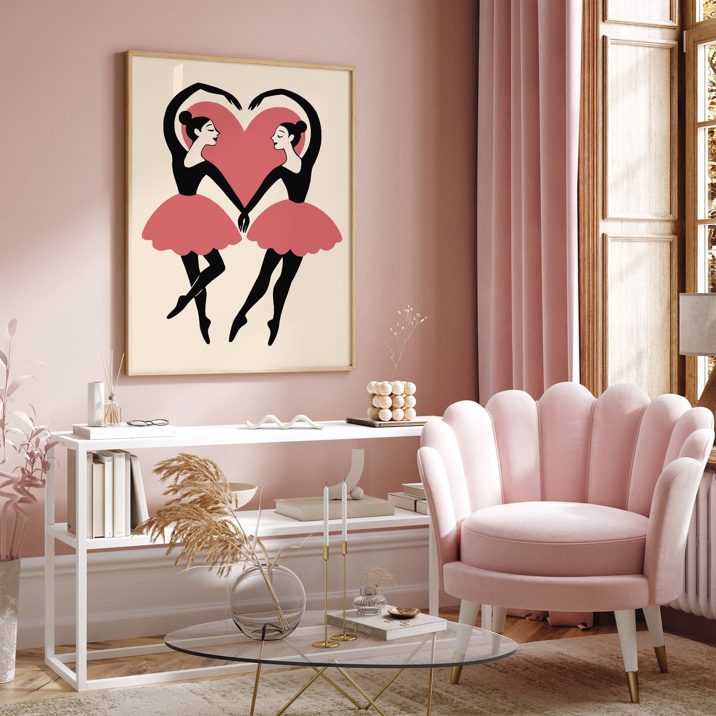 Cute Two Ballerinas Dancer Poster