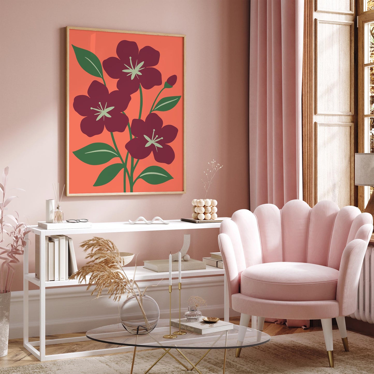 Azalea Flowers Poster - Colorful Bohemian Wall Art Print
