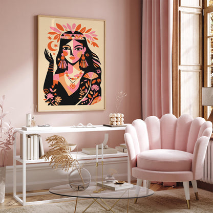 Boho Chic Indian Woman Wall Art Print
