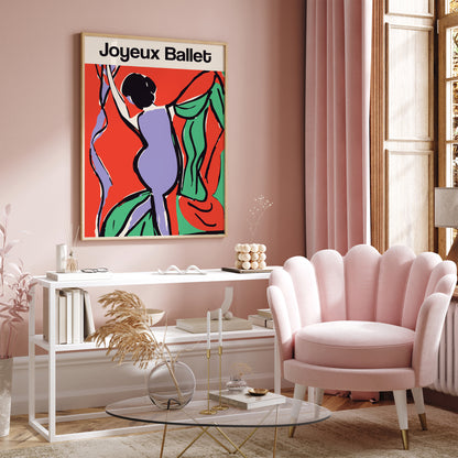 Joyeux Ballet Retro Ballerina Poster