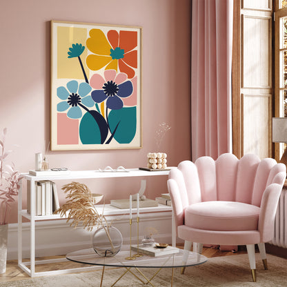 Colorful Cut Outs Flowers Poster