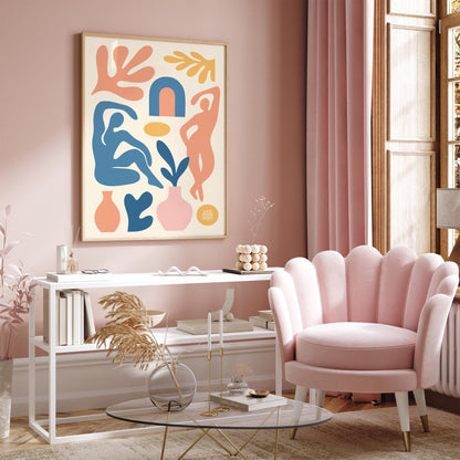 Abstract Papiers Découpés Wall Art Print