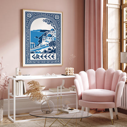 Greek Island Cityscape Poster