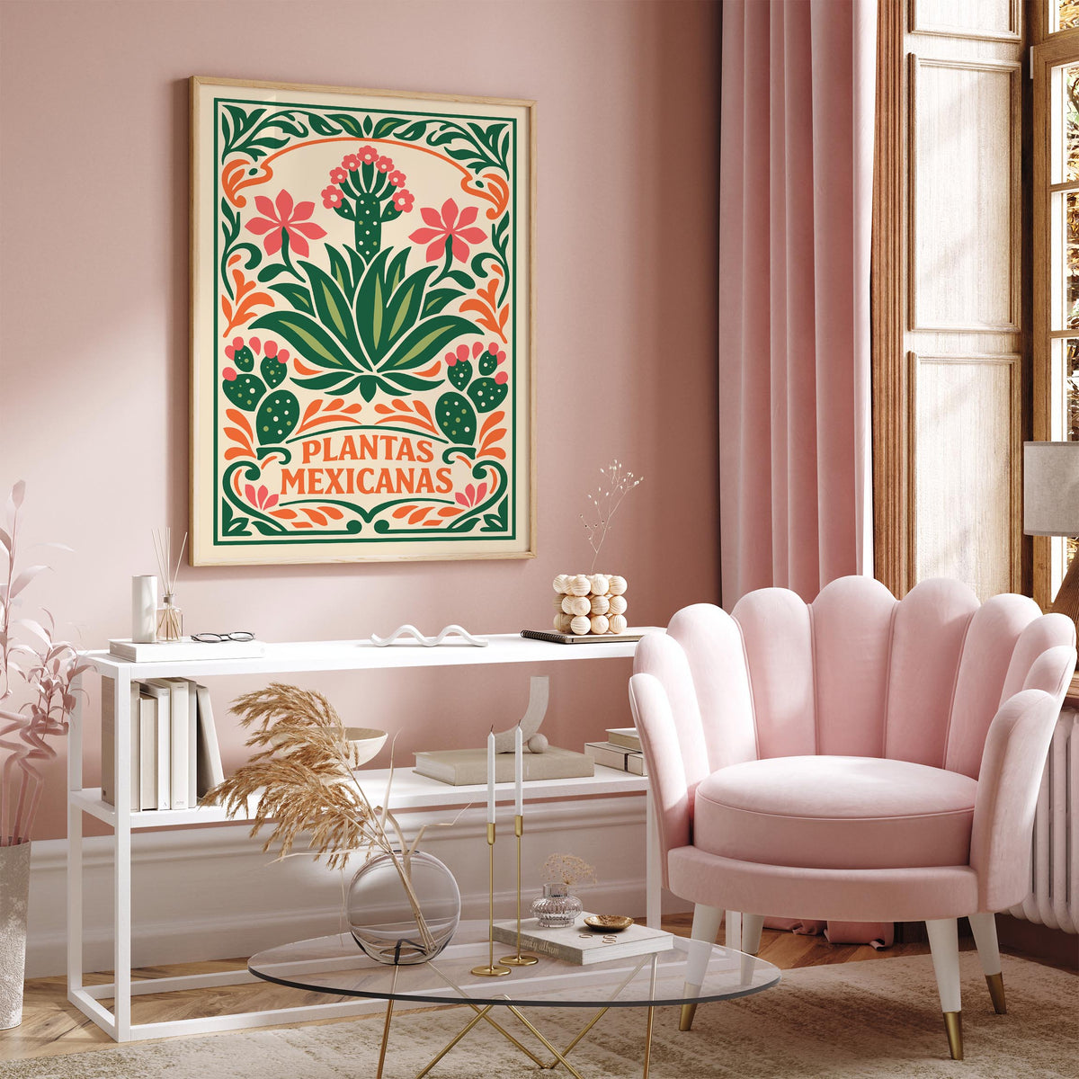 Colorful Mexican Plants Poster