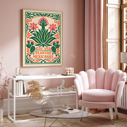 Colorful Mexican Plants Poster