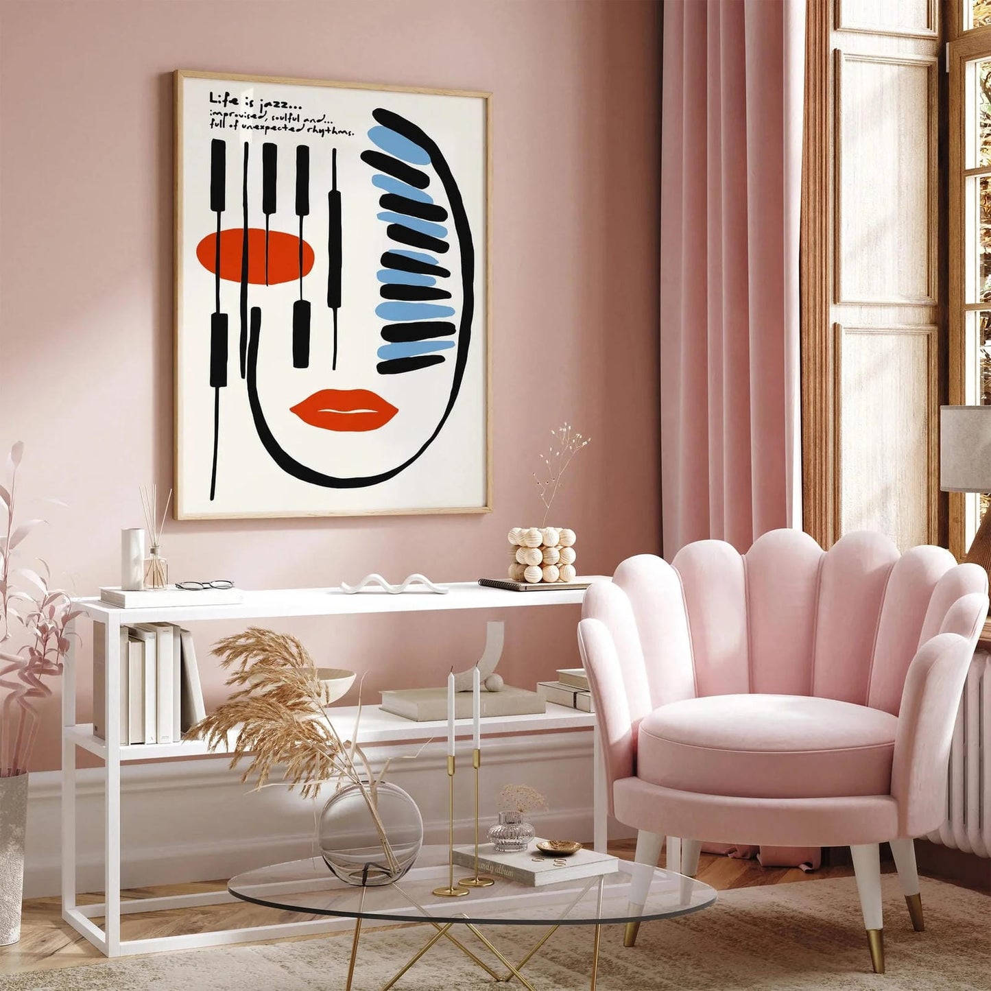 Life Is Jazz Quote Poster, Music Wall Art Print