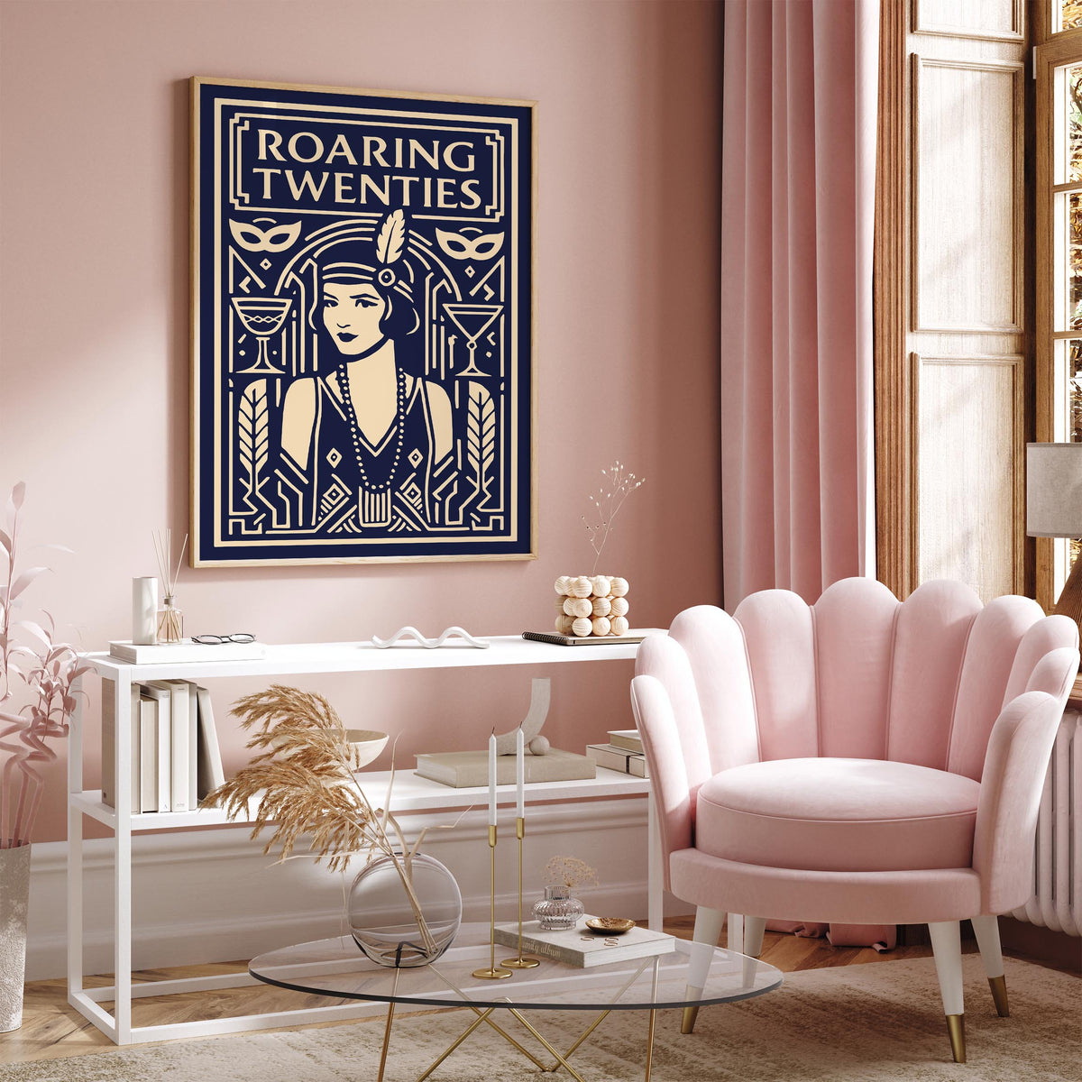 Roaring Twenties Flapper Girl Art Deco Poster
