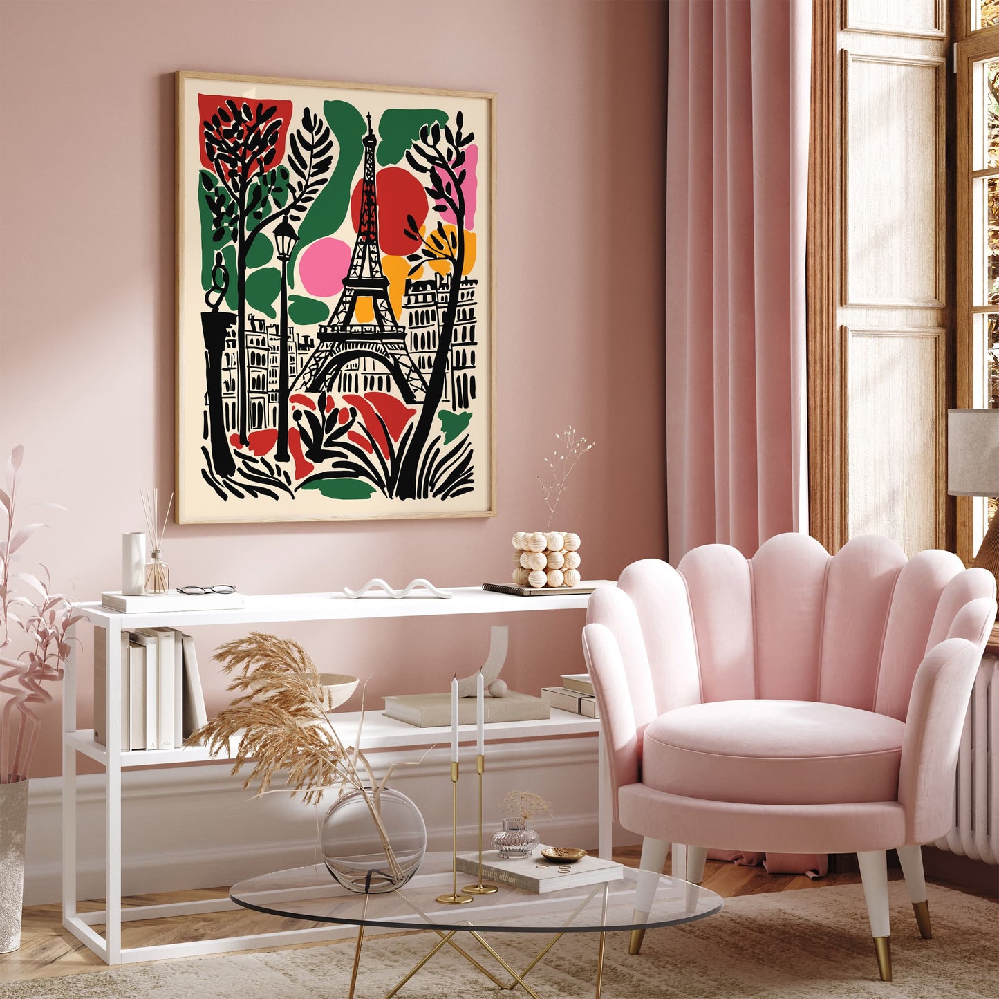 Bohemian Eiffel Tower Paris Colorful Poster