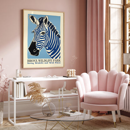 Bronx Zoo Vintage Zebra Poster