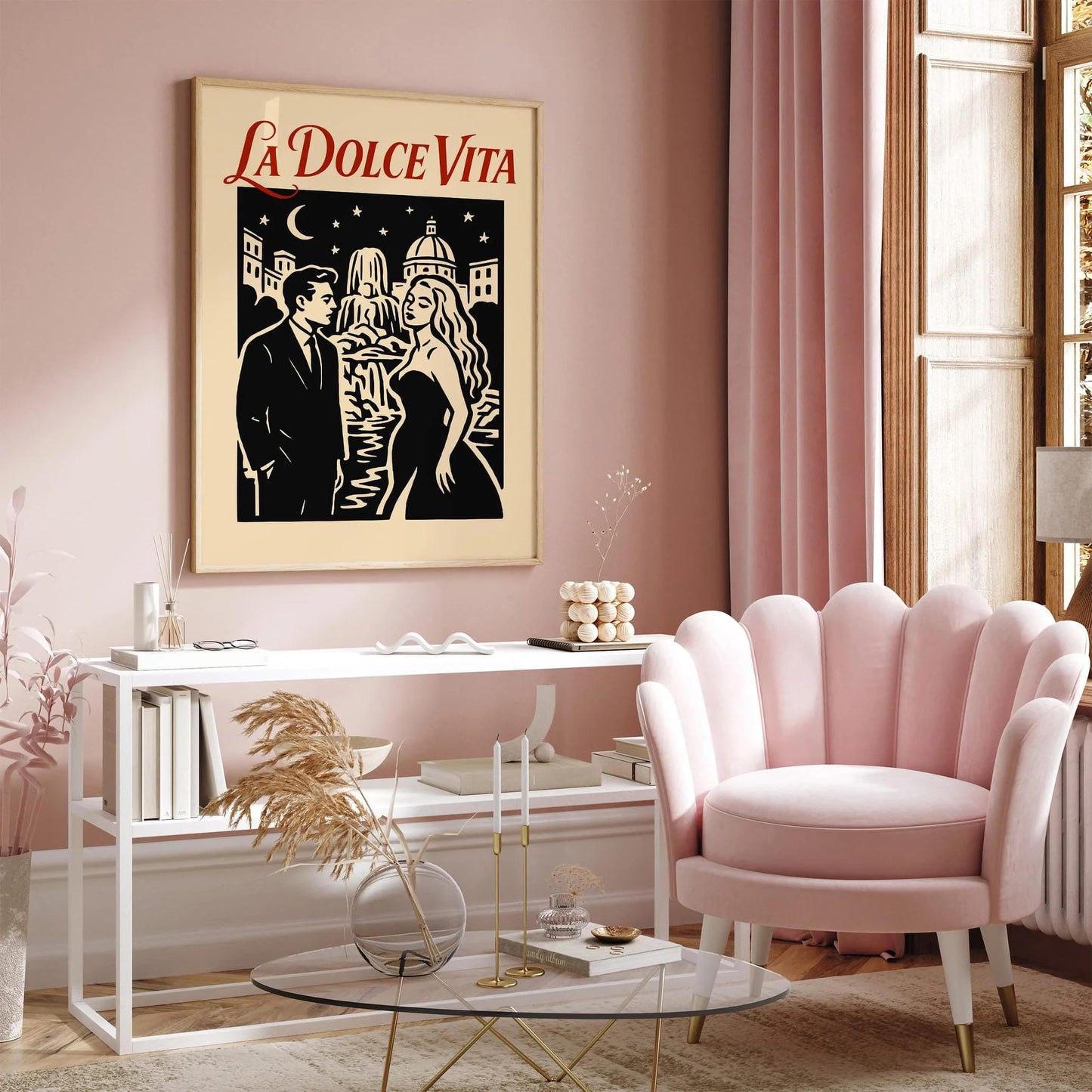 La Dolce Vita Poster - Romantic Couple in Italy