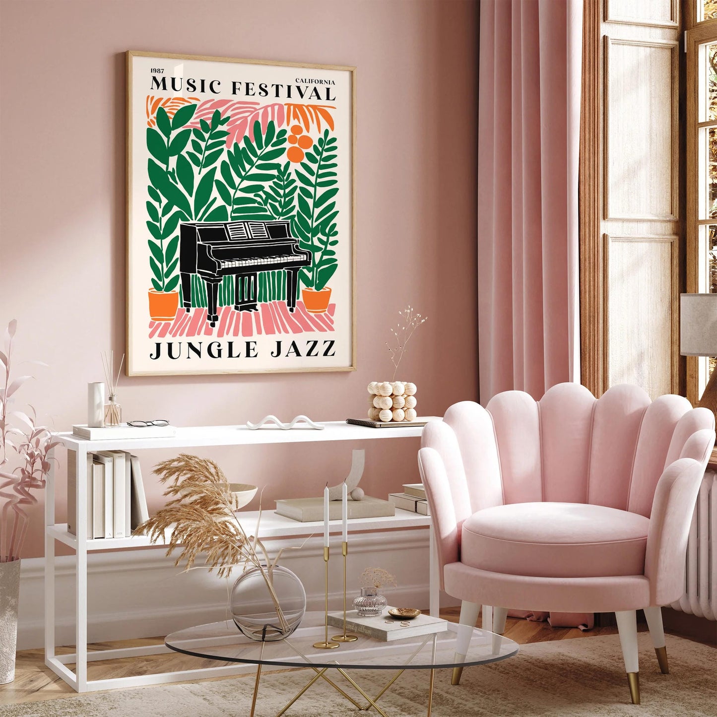 Jungle Jazz Music Art Print - Colorful Poster
