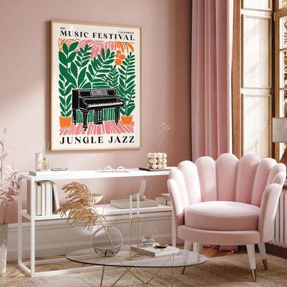 Jungle Jazz Music Art Print - Colorful Poster