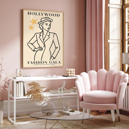 Hollywood Fashion Gala Poster - Vintage Style Art Print
