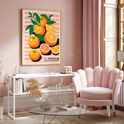 Monterey Fruit Market Oranges Poster