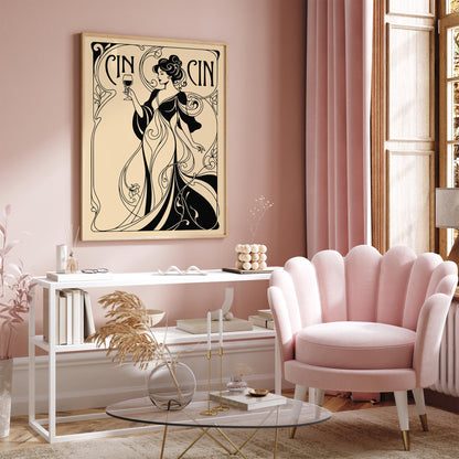 Cin Cin Woman and Wine Poster