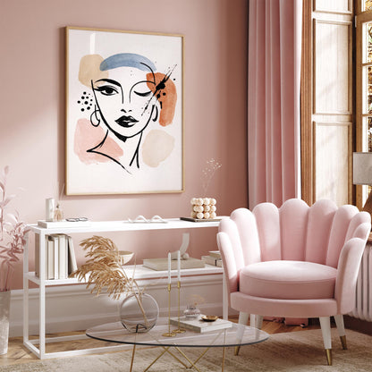 Woman Face Sketch Art Poster