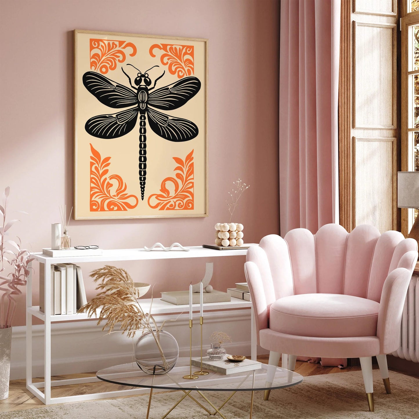 Dragonfly Art Farmhouse Wall Art Print Decor