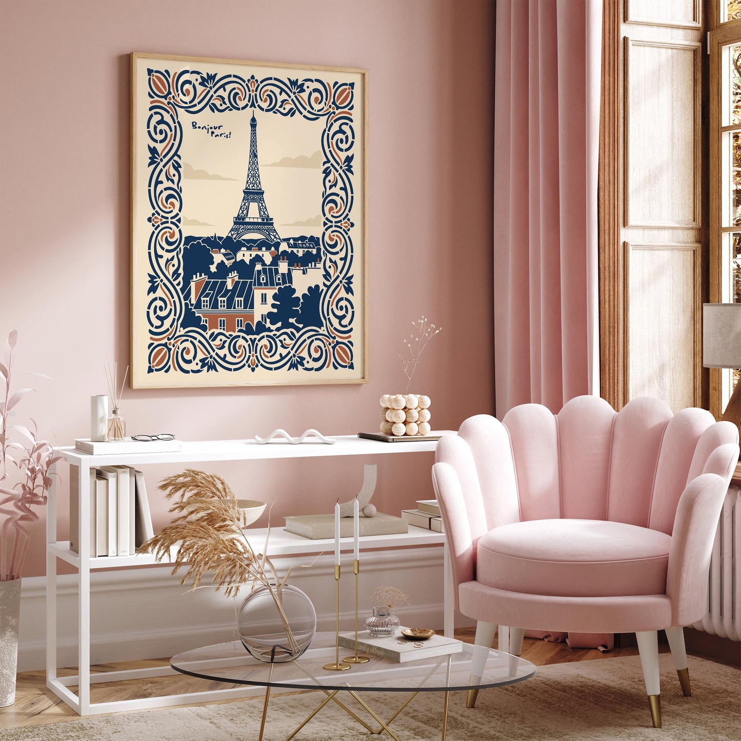 Bonjour Paris Travel Poster