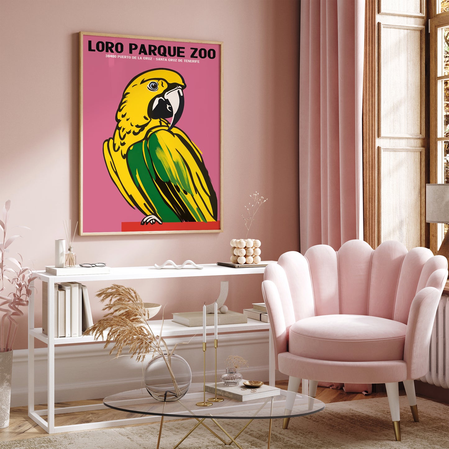 Loro Parque Zoo Retro Parrot Poster