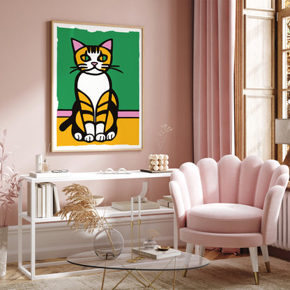 Anxious Kitten Quirky Art Print