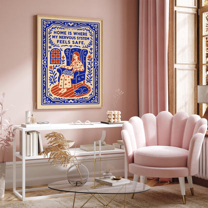 Home Is Where I Feel Safe Poster - Quote Wall Art