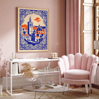 Valencia Travel Cityscape Poster