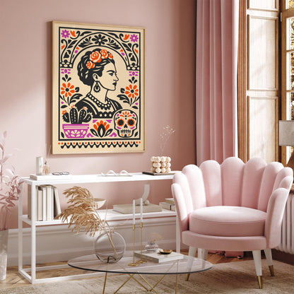 Frida Kahlo Inspired Wall Art Print – Mexican Art Poster