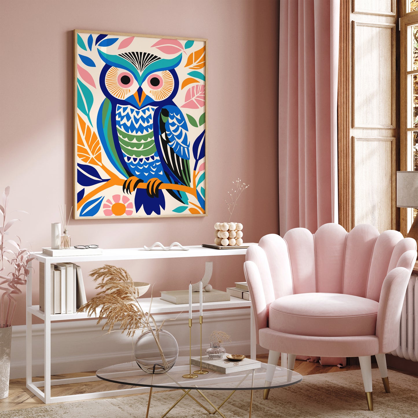 Bohemian Owl Wall Art Eclectic Decor