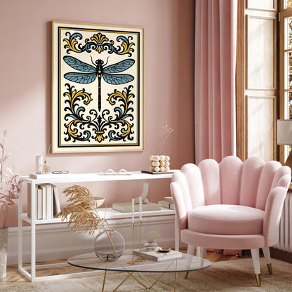 Rococo Dragonfly Art Print