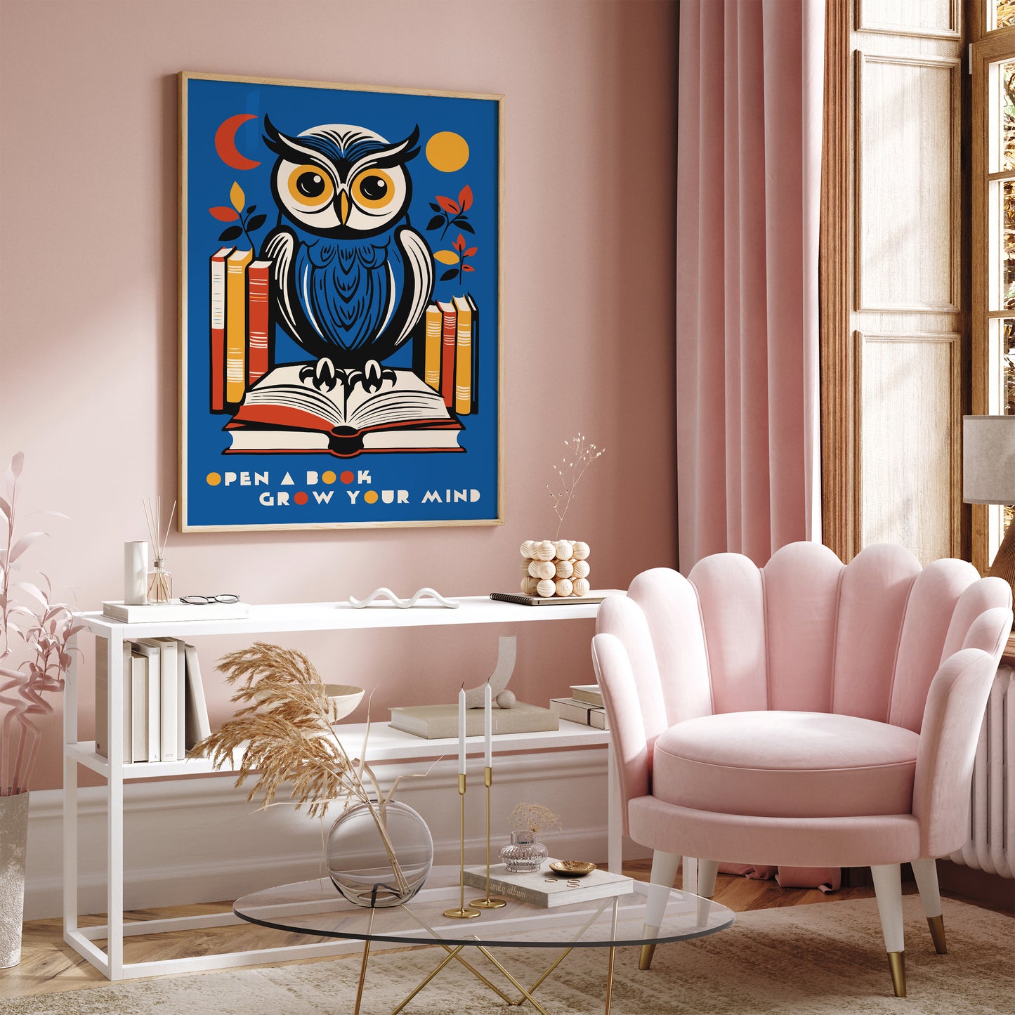 Open Book Grow Your Mind Poster