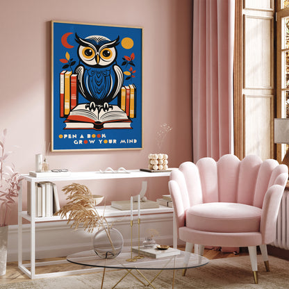 Open Book Grow Your Mind Poster