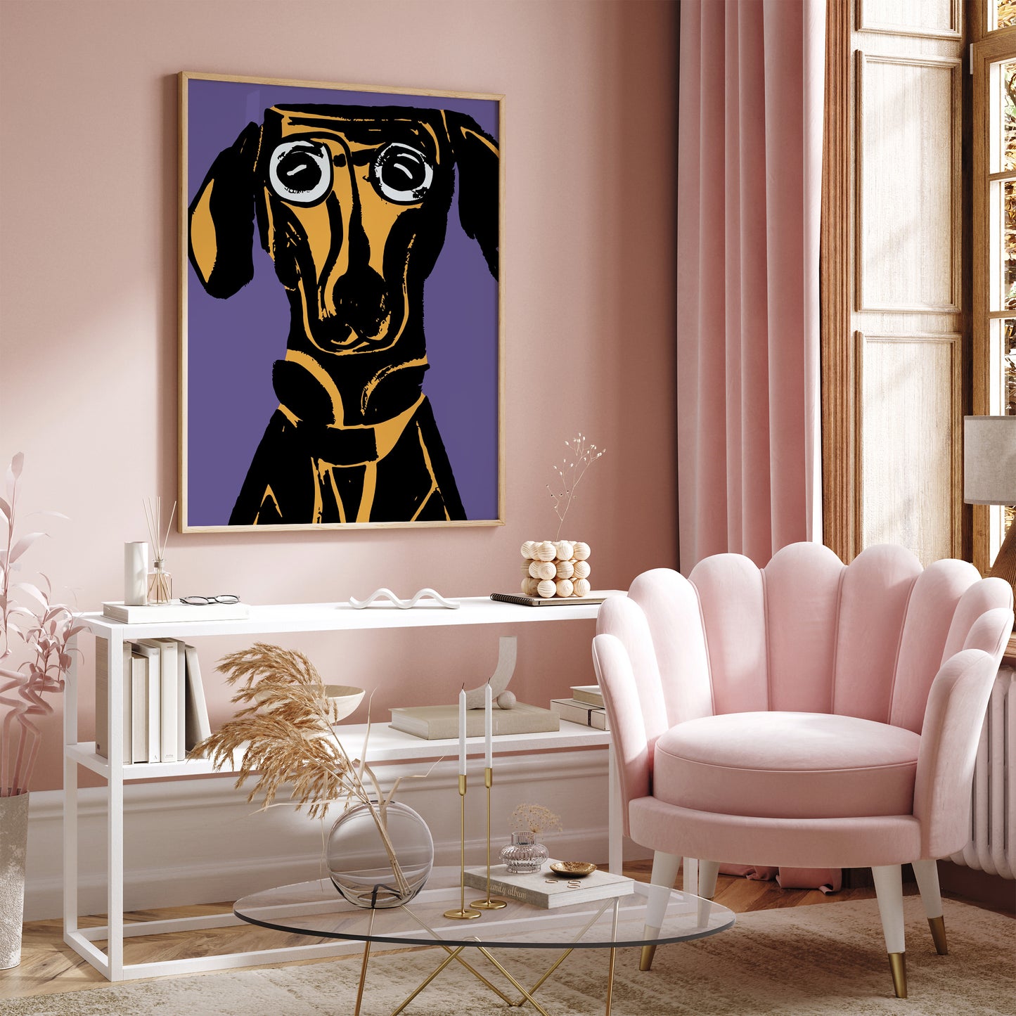 Cute Dachshund Wall Art Print