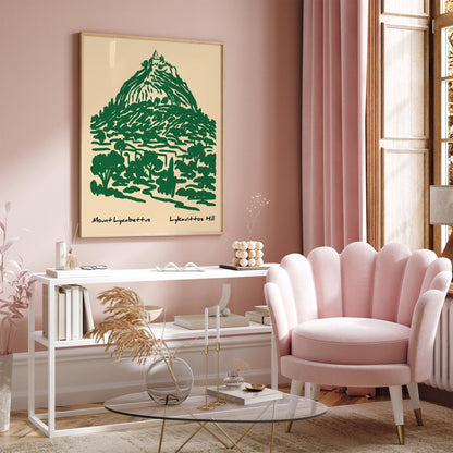 Mount Lycabettus Poster - Green Athens Landscape Wall Art