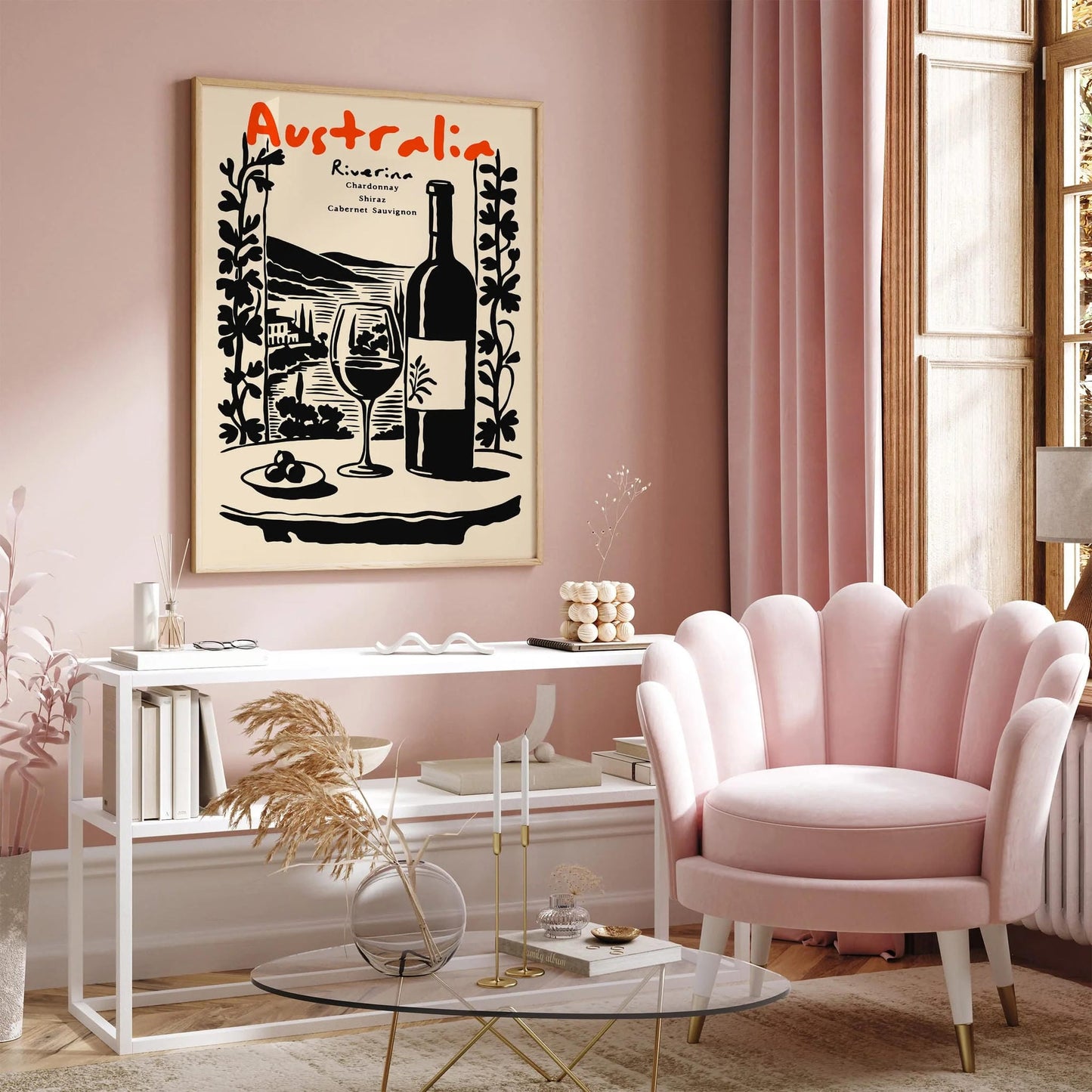 Australia Wine Collection Travel Poster